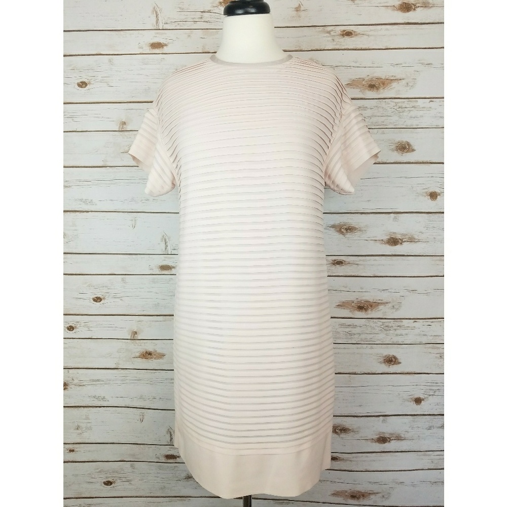 J.Crew Pale Pink Short Sleeve Shift Dress Modest